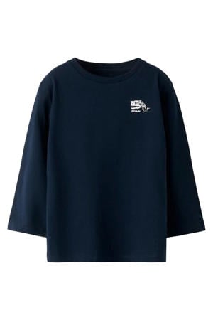 longsleeve met backprint donkerblauw