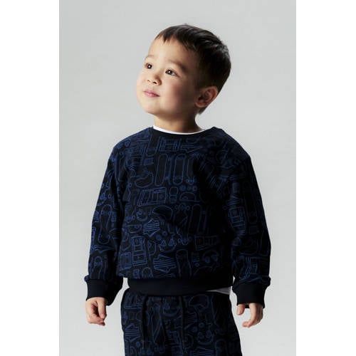 NAME IT MINI sweater donkerblauw Gemêleerd - maat 98 afbeelding