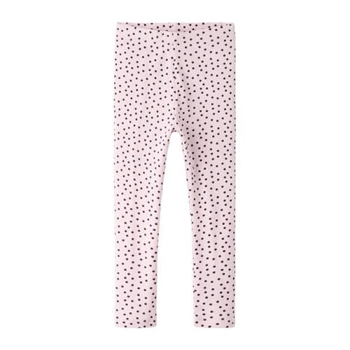 NAME IT MINI slim legging met stippen roze Meisjes Stretchkatoen Stip