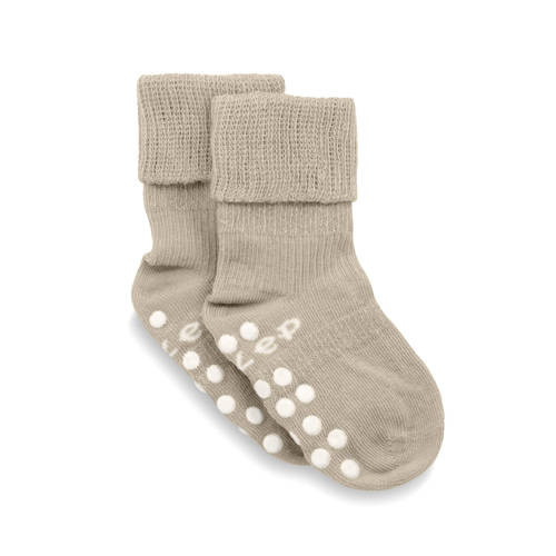 KipKep Antislip Blijf-Sokken Cookie Ecru Jongens/Meisjes Katoen Effen - maat 12-18 mnd afbeelding