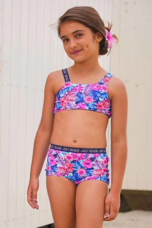 crop bikini Tanzania lichtblauw/donkerblauw/roze