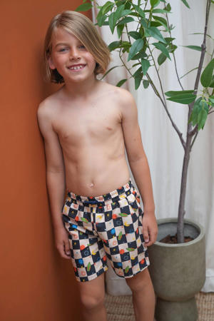 zwemshort Poolday zwart/ecru
