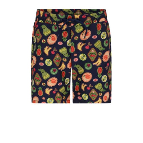 Just Beach zwemshort Poolday donkerblauw/groen Jongens Polyester All over print - maat 110-116 afbeelding