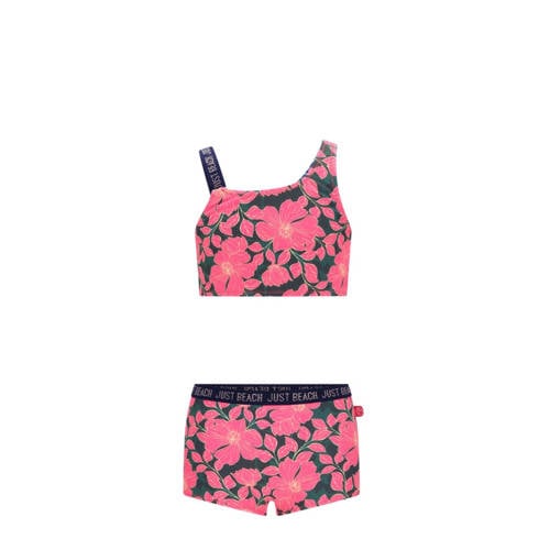 Just Beach crop bikini Tanzania fuchsia/groen Roze Meisjes Polyester Bloemen - maat 122-128 afbeelding
