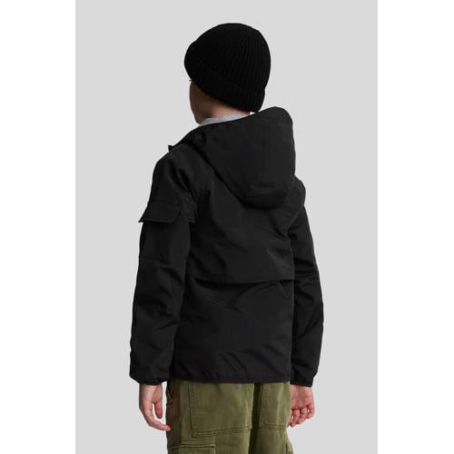 Lyle & Scott zomerjas Zwart Jongens Nylon Capuchon Effen