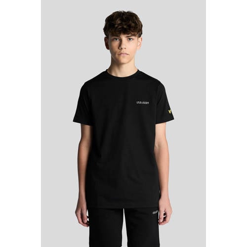 Lyle & Scott T-shirt zwart Jongens Katoen Ronde hals Effen - maat 140/146 afbeelding