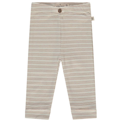 A Tiny Story gestreepte casual broek beige Jongens/Meisjes Katoen Streep