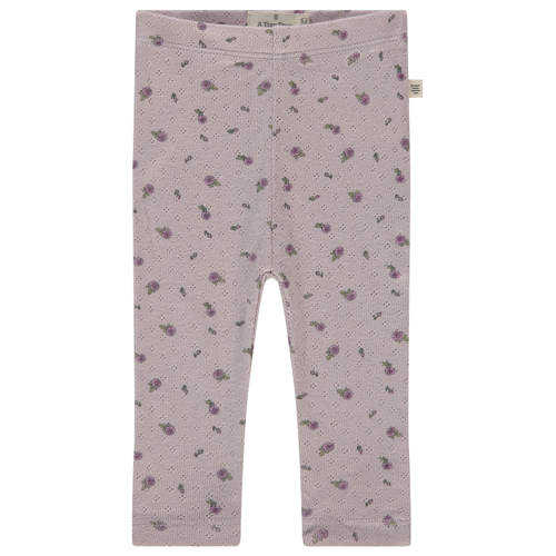 A Tiny Story gebloemde casual broek paars Meisjes Katoen Bloemen