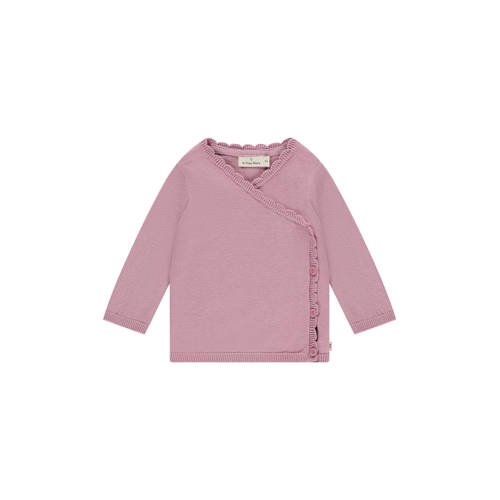A Tiny Story vest roze fijn gebreid Meisjes Katoen V-hals Effen