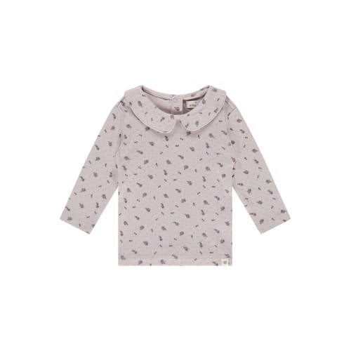 A Tiny Story gebloemde longsleeve paars Meisjes Katoen Peter Pan-kraag - maat 74 afbeelding
