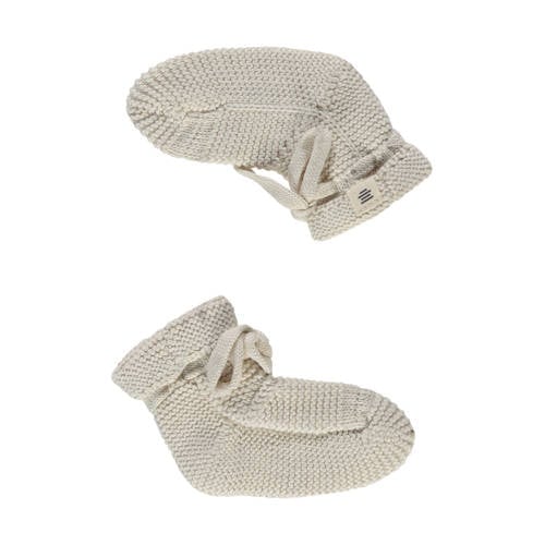 A Tiny Story gebreide slofjes ecru Jongens/Meisjes Katoen Effen