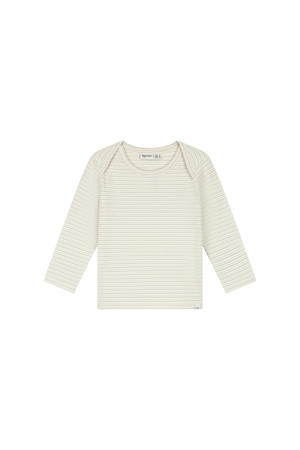 gestreepte longsleeve beige