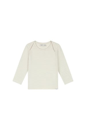 gestreepte longsleeve beige
