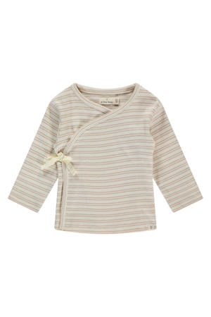 gestreepte longsleeve beige