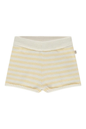 regular waist gestreepte casual short fijn gebreid lichtgeel