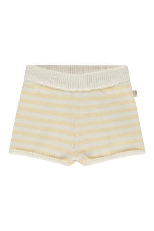 regular waist gestreepte casual short fijn gebreid lichtgeel