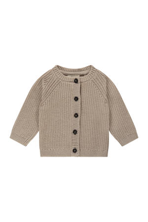 vest beige grof gebreid