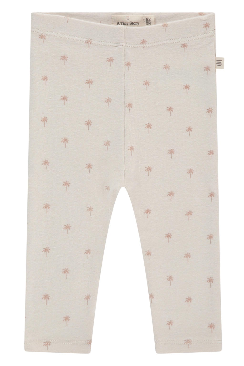 Ecru jongens en meisjes A Tiny Story legging van stretchkatoen met elastische tailleband