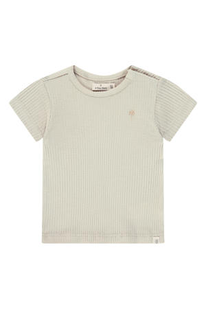 T-shirt rib gebreid beige