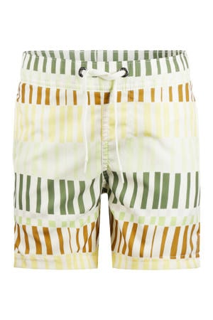 zwemshort gestreept groen/geel/oranje