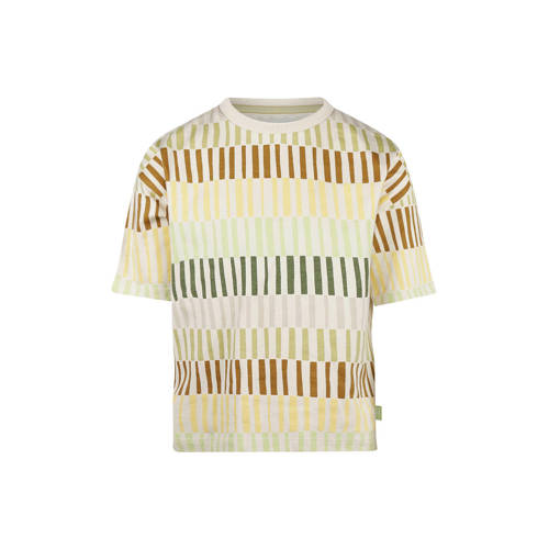 Koko Noko gestreepte T-shirt groen Jongens Stretchkatoen Ronde hals All over print - maat 110 afbeelding