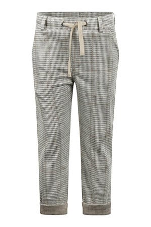 regular waist geruite chino beige