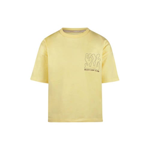 Koko Noko T-shirt geel Jongens Stretchkatoen Ronde hals Printopdruk - maat 74 afbeelding