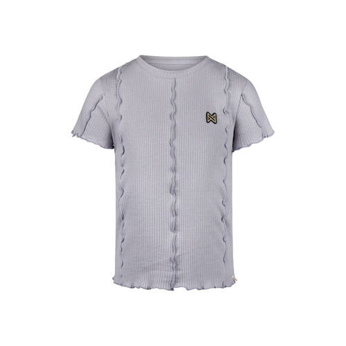 Koko Noko T-shirt grijsblauw Meisjes Stretchkatoen Ronde hals Effen - maat 104 afbeelding