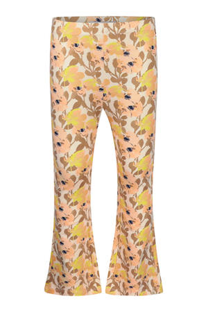 flared gebloemde legging geel