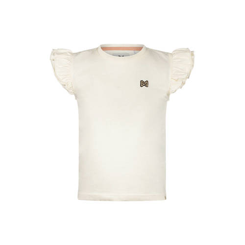 Koko Noko T-shirt ecru Meisjes Stretchkatoen Ronde hals Effen - maat 140 afbeelding