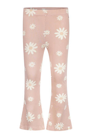 flared gebloemde legging roze