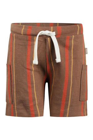 gestreepte sweatshort bruin