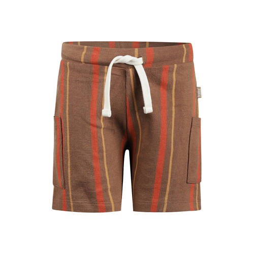 Koko Noko gestreepte sweatshort bruin Korte broek Jongens Katoen Streep - maat 92 afbeelding