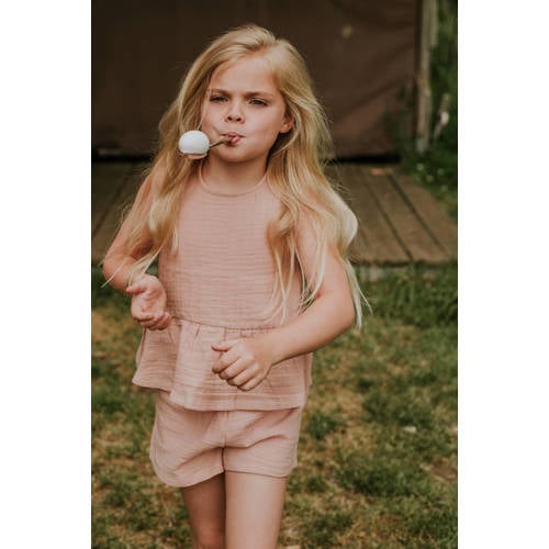 Koko Noko mouwloze top + korte broek roze Set Meisjes Katoen Ronde hals - maat 134 afbeelding