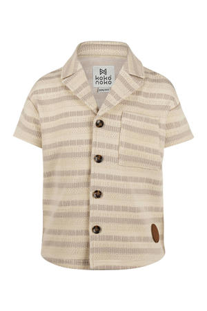 gestreept overhemd beige