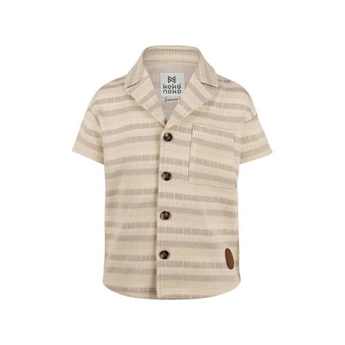 Koko Noko gestreepte overhemd beige Jongens Polyester Reverskraag Streep - maat 92 afbeelding