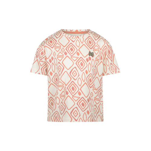 Koko Noko T-shirt ecru Meisjes Stretchkatoen Ronde hals All over print - maat 128 afbeelding