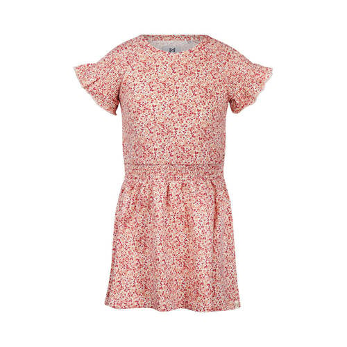 Koko Noko korte jurk zalm Roze Meisjes Stretchkatoen Ronde hals All over print - maat 122 afbeelding