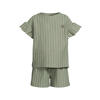 Koko Noko T-shirt + korte broek met streepdessin groen