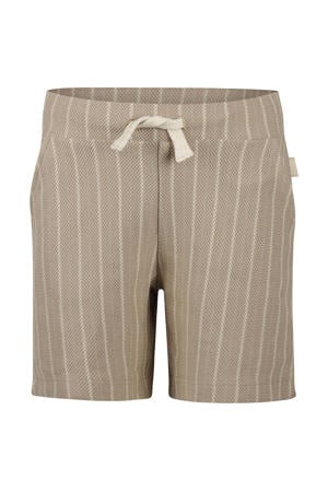 regular waist gestreepte casual short beige