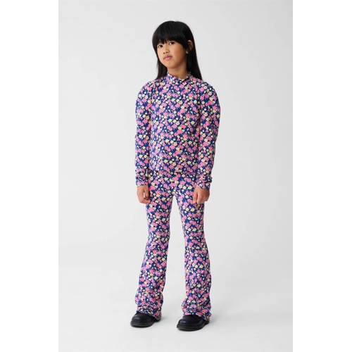 Shoeby gebloemde flared broek paars Meisjes Polyester Bloemen - maat 110/116 afbeelding