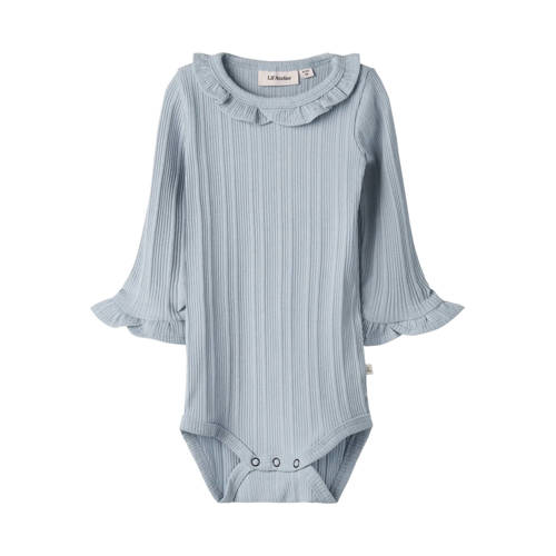 LIL' ATELIER BABY romper lichtblauw Meisjes Stretchkatoen Ronde hals Effen - maat 68 afbeelding
