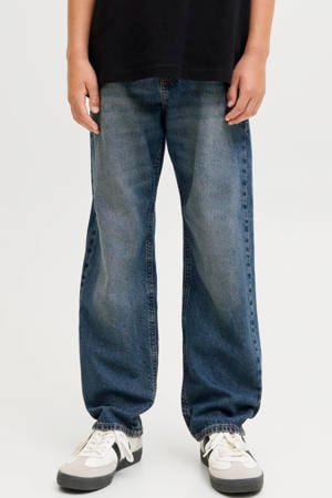 relaxed high waist loose fit jeans medium blue denim