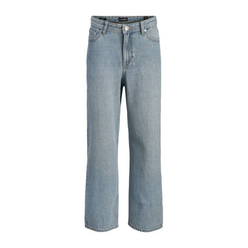 JACK & JONES JUNIOR high waist baggy jeans medium blue denim Blauw Effen - maat 170 afbeelding
