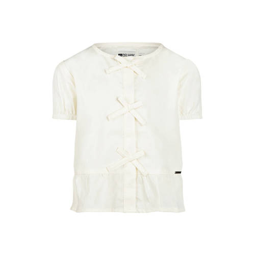 No Way Monday blousetop ecru Meisjes Katoen Ronde hals Effen - maat 152 afbeelding
