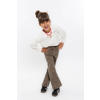 No Way Monday wide leg jeans met panterprint bruin