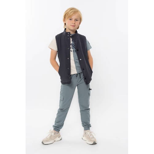 No Way Monday T-shirt grijsblauw Jongens Katoen Ronde hals Meerkleurig - maat 152 afbeelding