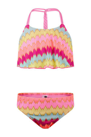 crop bikini roze/oranje/blauw