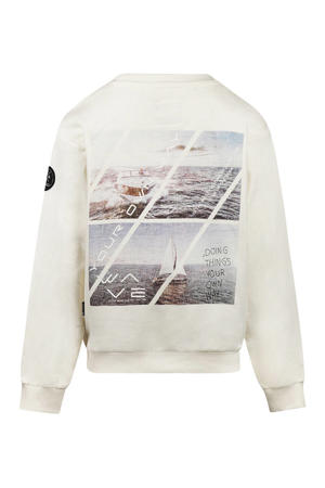 sweater met backprint ecru