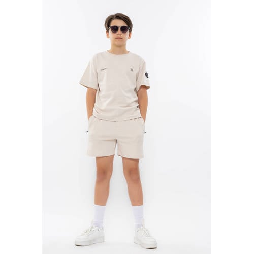 No Way Monday Shirt + broek Beige Jongens Katoen Ronde hals Effen - maat 104 afbeelding